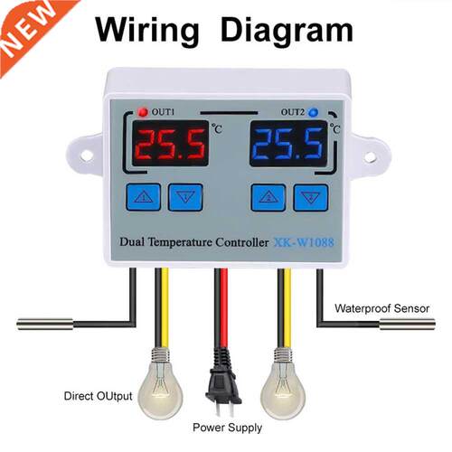 AC110-220V Dual Digital Thermostat Temperature Controller