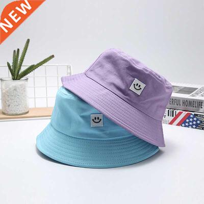 Fashion Women Bucket Hat New Candy Colors Smile Face Sun Hat