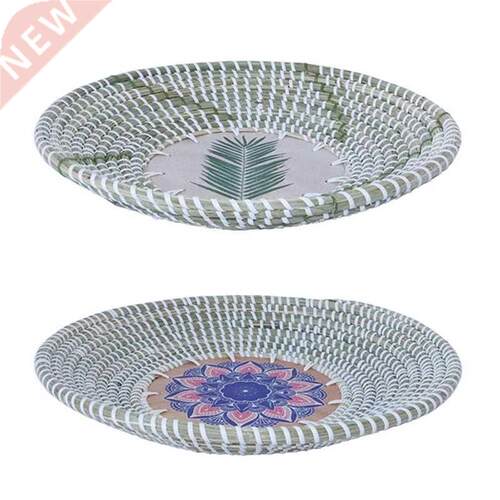 2 Pcs Woven Basket Wall Decor Handmade Hanging Wall Basket