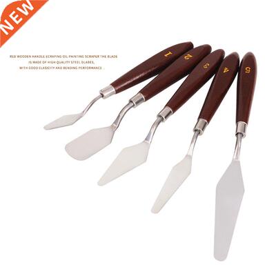 5 Pieces/ lot Professional Wooden Handle Set Stainless Steel