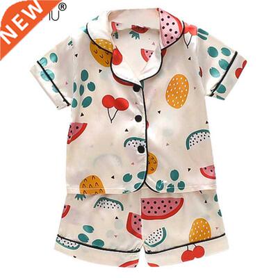 Chldren's Pajamas Set Baby Boy Grl Clothes Summer Sl