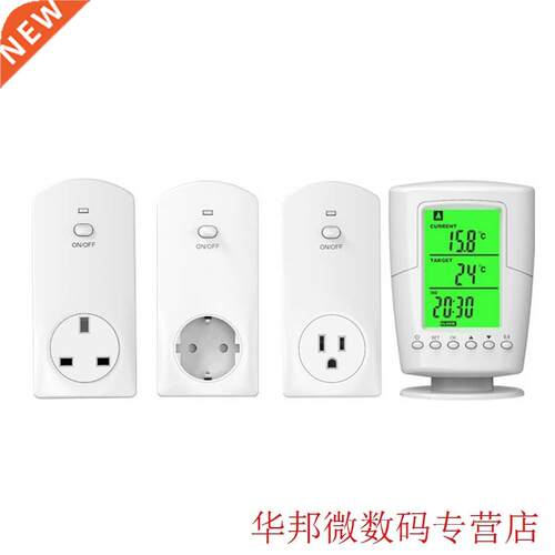 1pc Programmable Wireless Thermostat Socket White LCD Home I