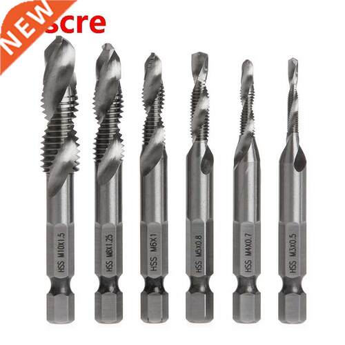 6Pcs/Set High Speed Steel HSS 4241 Drill Bits Hex Shank Spir