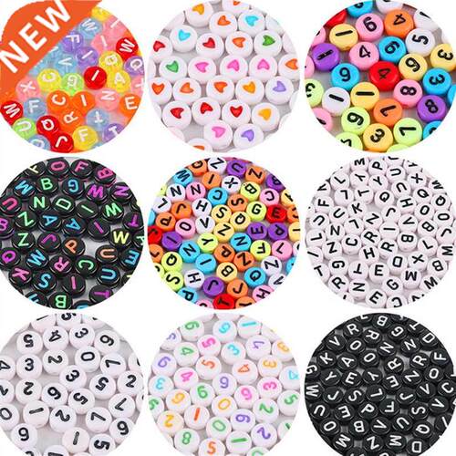 100pcs 6mm Mixed Square Alphabet Letter Beads Charms Bracele