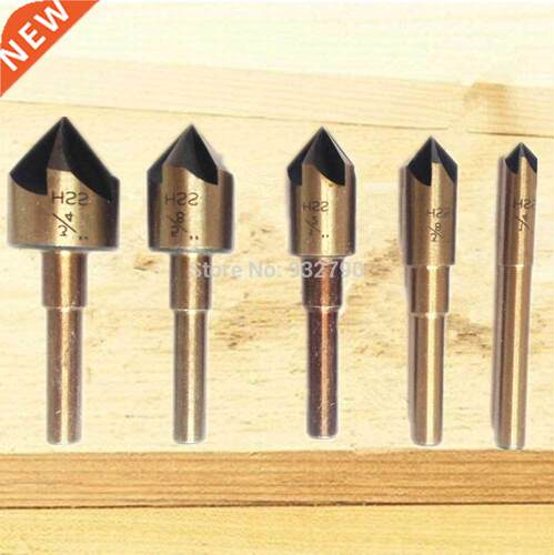 5pcs Industrial Countersink Drill Bit Set Hss 5 Flute 82 Deg