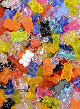 10pcs Cndy Color Gummy Mini Ber Chrms for Jewelry Mking