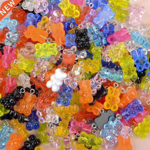 10pcs Cndy Color Gummy Mini Ber Chrms for Jewelry Mking