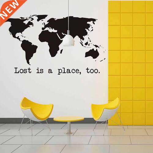 1PC World Map Wall Stickers  Removable Wall Decals for