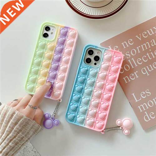 Super Cute Cartoon Bear Pendant Phone Case for iphone 11 12