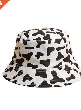Cow Print Bucket Hat Reversible Foldable Fisherman Hats Spri