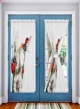 Dandelion Ladybug White Blinds Curtains for Living Room