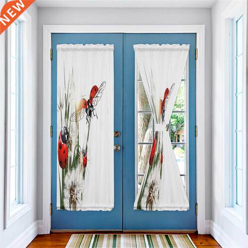 Dandelion Ladybug White Blinds Curtains for Living Room