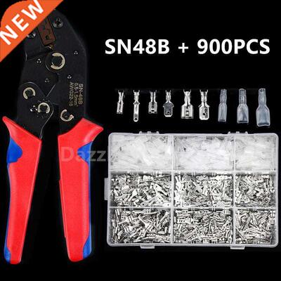 900Pcs 2.8/4.8/6.3mm Spade Crimp Terminal Connector Universa