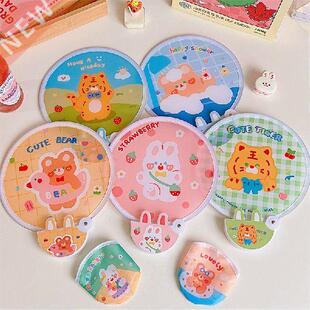 1pc Portale Folding Fan With Handle Cartoon Mini Fan Women