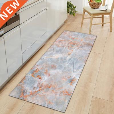 Black White Marble Printed Entrance Doormat Long Floor Mats
