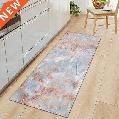 Black White Marble Printed Entrance Doormat Long Floor Mats
