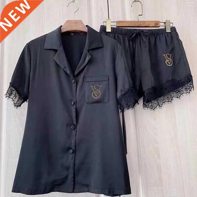 2 Pieces Set Pajamas for Women Summer Short Loungewear Homew