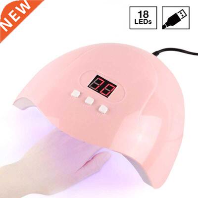 Portable Pink Nail Dryer Machine UV LED Lamp 0/60/90s Time