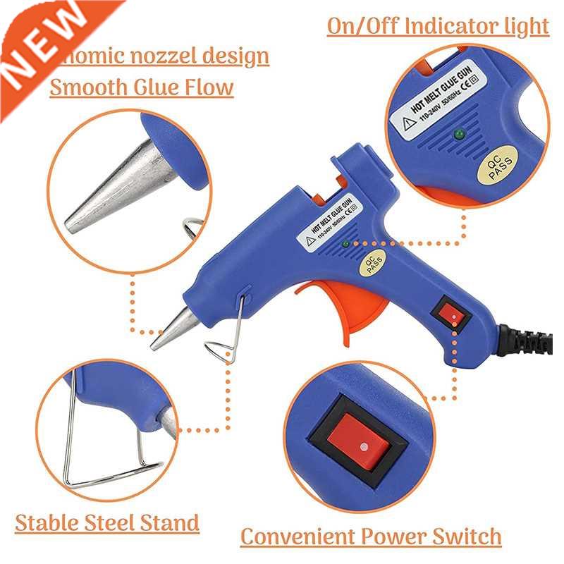 Mini Hot Glue Gun with 10 Pcs 7*100mm Premium Glue Sticks f