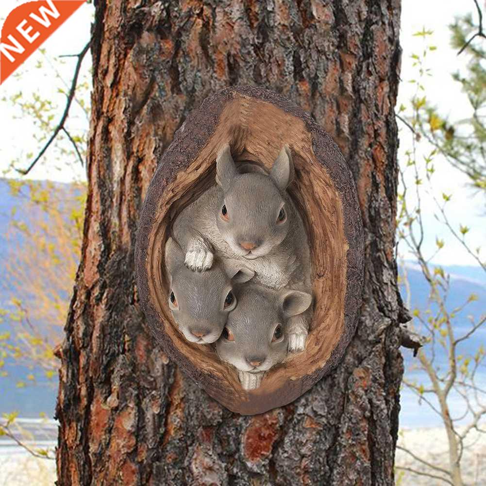 Resin Squirrel Statue Figurine Ornaments for Household Garde