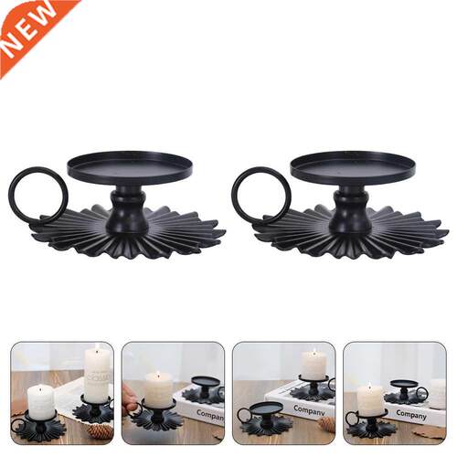 2pcs Simple Iron Art Candlesticks Adornments for Home