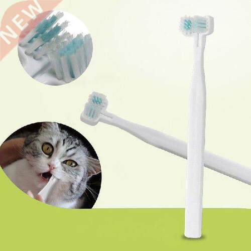 Double Hes Pet Toothbrush Soft Brushing Dogs Cats Teeth