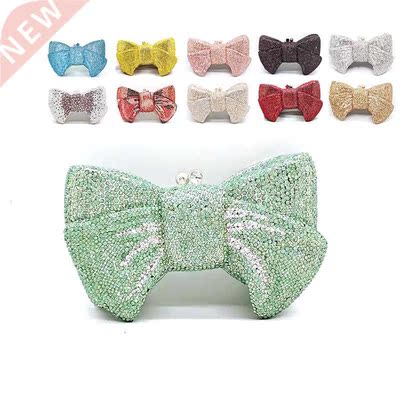 Classical women accessories diamonds luxury clutches bow kno