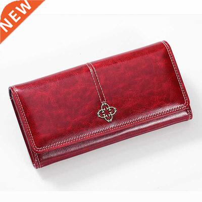 Women's Leather Wallet Large Capacity Zipper Purse Multifunc
