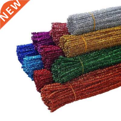 100pcs Glitter Chenille Stems Pipe Cleaners Plush Tinsel