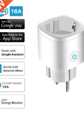 Smart Plug WiFi Socket EU 16A Power Monitor Timing Function