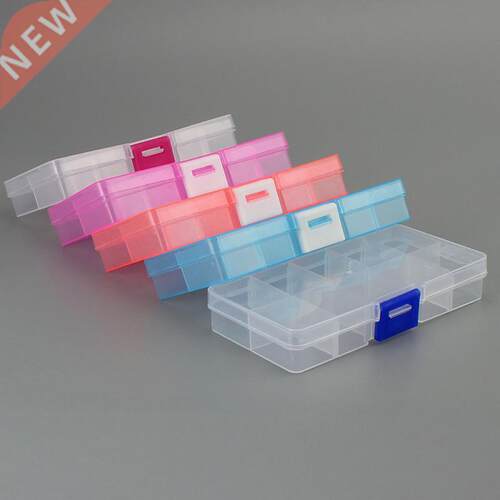 10 Grid Plastic Transparent Storage Box Jewelry Manicure