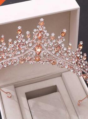 Broque Retro Rose Gold Pech Crystl Bridl Tirs Crown Rh