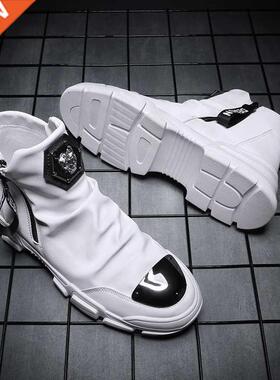 BomKinta New Handmade Ankle Boots for Young Men PU Leather F