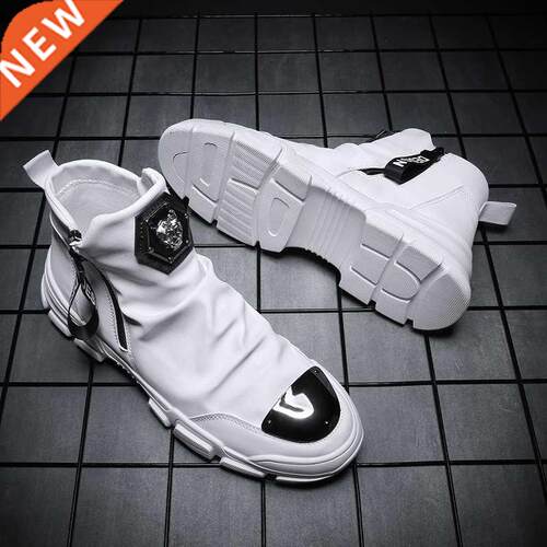 BomKinta New Handmade Ankle Boots for Young Men PU Leather F