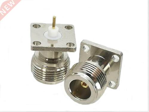 N Female Jack 4-holes Flange PTFE Solder Pannel mount RF a