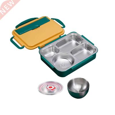1 Set Divided Grid Insulated Lunch Case Portable Food