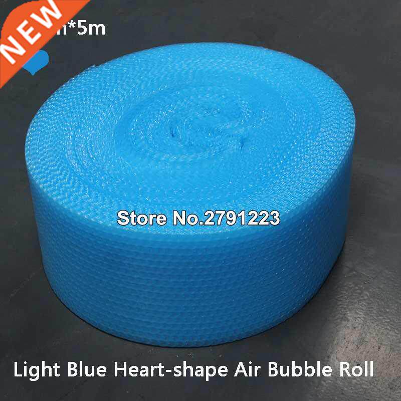 free ship 20cm*5m light blue heart-shape air bubble roll