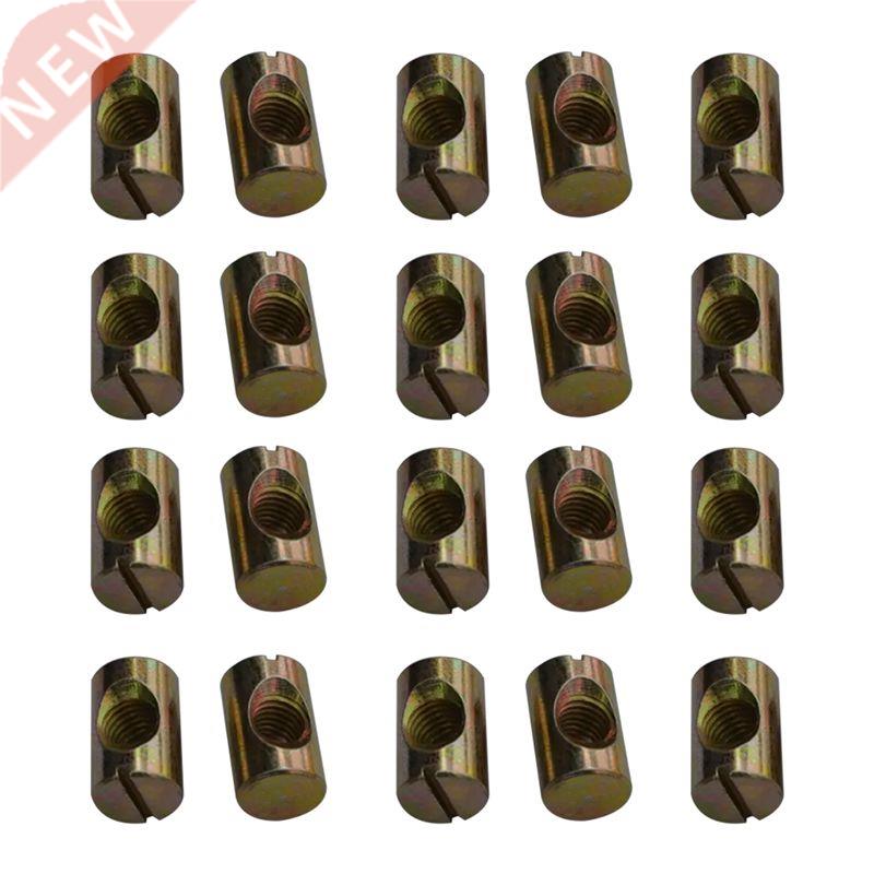 20Pack M8 Barrel Nuts Cross Dowels Slotted Nuts for Beds Cri