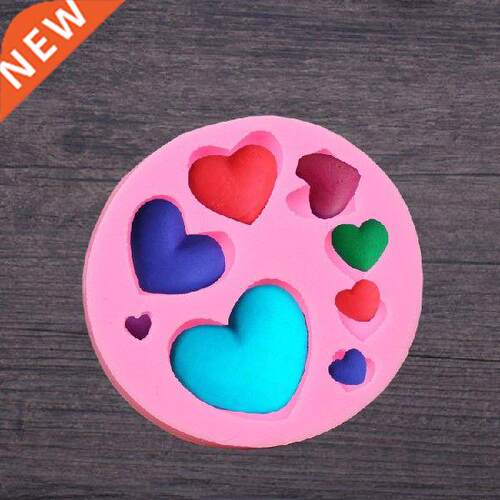 1PC 8 Love Heart D Silicone Cake Mold Bakeware Set FDA