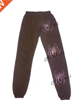 Y2K Spring Autumn Spider rhinestones Sweatpants Women Wide L