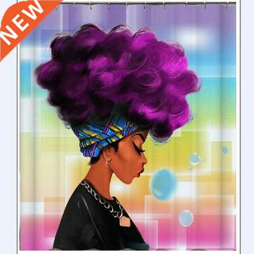 Purple hair punk lady blowing bubbles 12 copper eyes Fabric