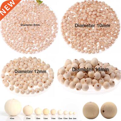 2-300pcs Natural Wooden Spacer Beads Round Eco-Frendly Loos