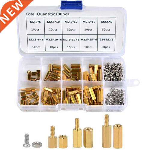 180 Pcs Brass Spacer Male Female Threaded Spacers M2.5 Male