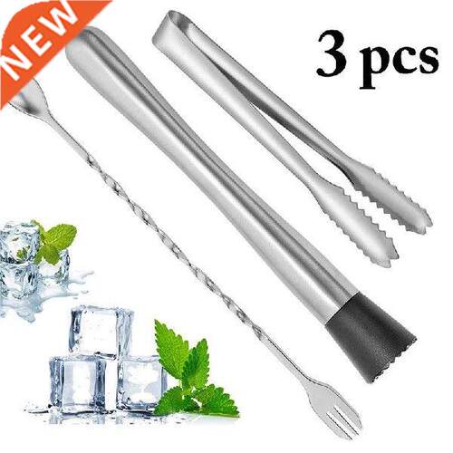 3pcs Stainless Steel Cocktail Tool Mixing Spoon Cocktail