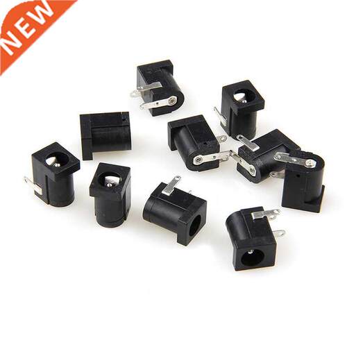 10Pcs PCB Mount 5.5 x 2.1 mm Black Female DC Power Jack Plug
