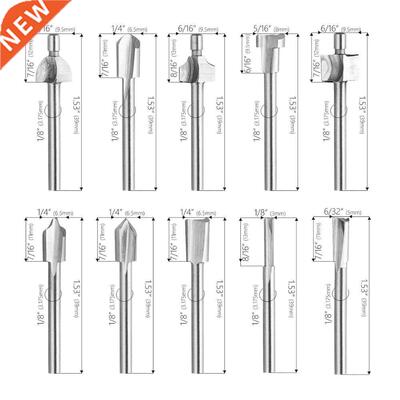 *10pcs HSS Router Bits Wood Cutter Milling Fits Dremel Rotar