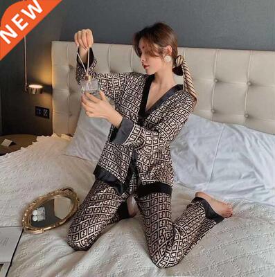 Spring New Style Silk Ladies Pajamas Long-sleeved Two-piece
