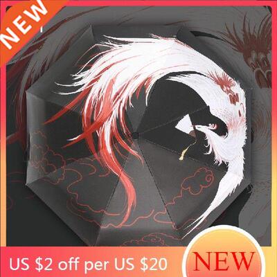 Decoration Sun Rain Umbrella Men Manual Sunscreen Phoenix