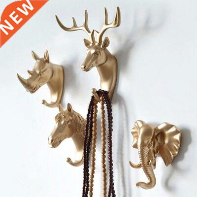 Artificial Animal Head Design Wall Coat Rack Home Wall