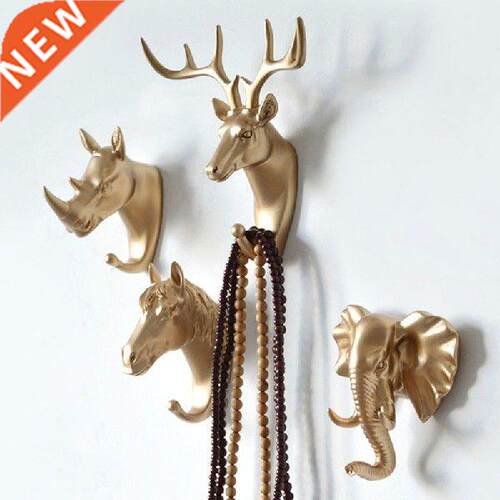 Artificial Animal Head Design Wall Coat Rack Home Wall